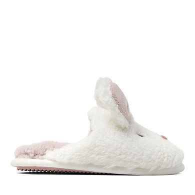 Dearfoams Shay Holiday Women's Bunny Scuff Slippers