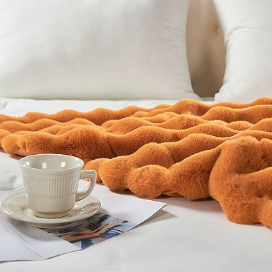 Home Soft Things Bubble Textured Faux Fur Throw Blanket