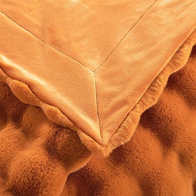 Home Soft Things Bubble Textured Faux Fur Throw Blanket
