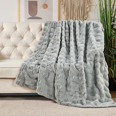 Home Soft Things Brick Textured Faux Fur Throw Blanket
