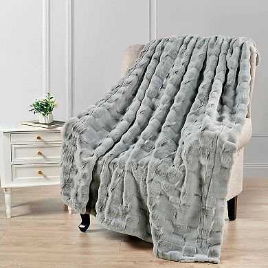 Home Soft Things Brick Textured Faux Fur Throw Blanket