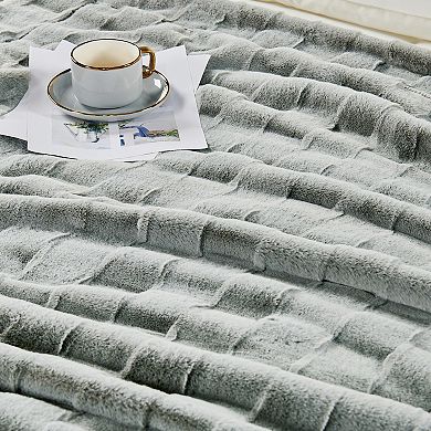Home Soft Things Brick Textured Faux Fur Throw Blanket