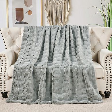 Home Soft Things Brick Textured Faux Fur Throw Blanket