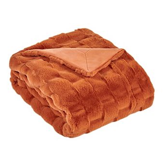 Home Soft Things Brick Textured Faux Fur Throw Blanket