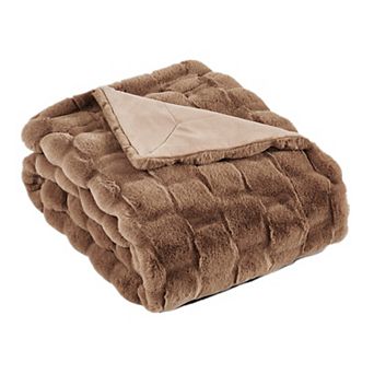 Home Soft Things Brick Textured Faux Fur Throw Blanket