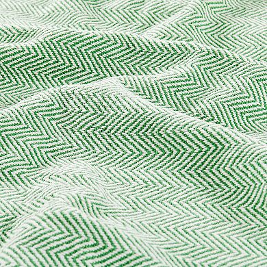 Home Soft Things Chevron Knit Lightweight Tassel Throw Blanket