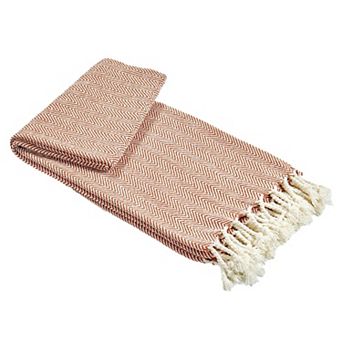 Home Soft Things Chevron Knit Lightweight Tassel Throw Blanket