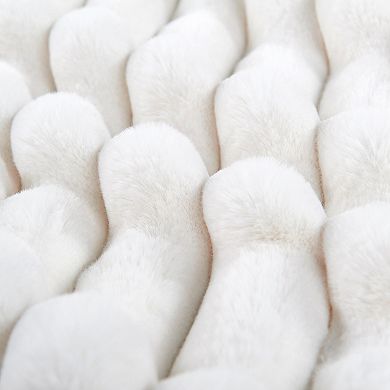 Home Soft Things Fuzzy Striped Faux Fur Throw Blanket