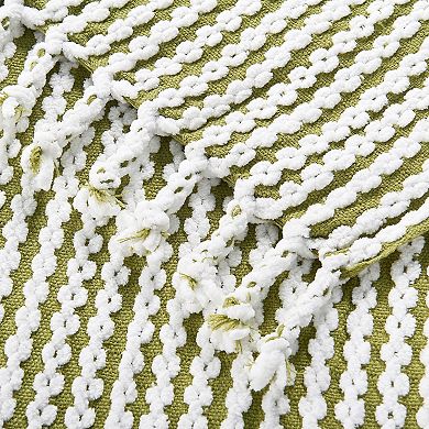 Home Soft Things Chain Tweed Knit Lightweight Tassel Throw Blanket