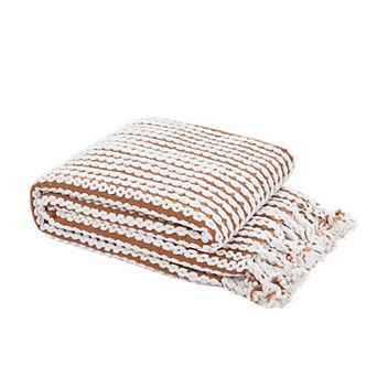 Home Soft Things Chain Tweed Knit Lightweight Tassel Throw Blanket