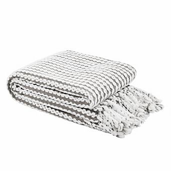 Home Soft Things Chain Tweed Knit Lightweight Tassel Throw Blanket
