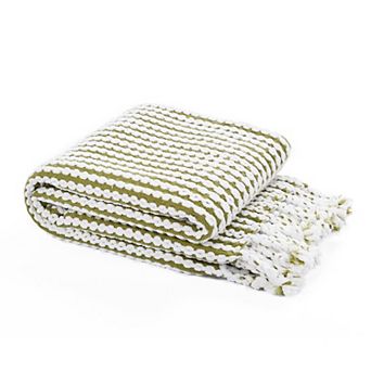 Home Soft Things Chain Tweed Knit Lightweight Tassel Throw Blanket