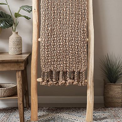 Home Soft Things Basket Weave Knitted Tassel Throw Blanket