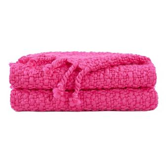 Home Soft Things Basket Weave Knitted Tassel Throw Blanket