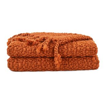 Home Soft Things Basket Weave Knitted Tassel Throw Blanket