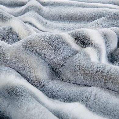 Home Soft Things Tip Dying Two Tone Faux Fur Throw Blanket