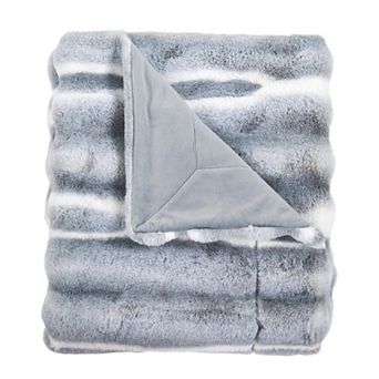 Home Soft Things Tip Dying Two Tone Faux Fur Throw Blanket