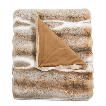 Home Soft Things Tip Dying Two Tone Faux Fur Throw Blanket