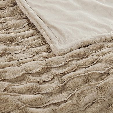 Home Soft Things Stretchy Solid Color Faux Fur Throw Blanket