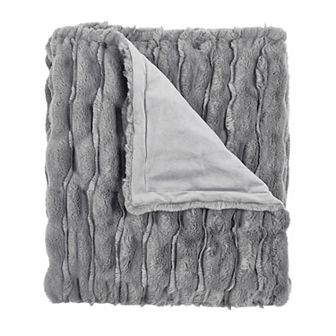 Home Soft Things Stretchy Solid Color Faux Fur Throw Blanket
