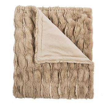 Home Soft Things Stretchy Solid Color Faux Fur Throw Blanket