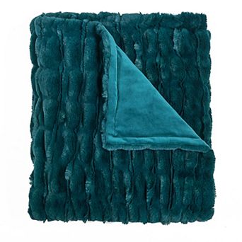 Home Soft Things Stretchy Solid Color Faux Fur Throw Blanket