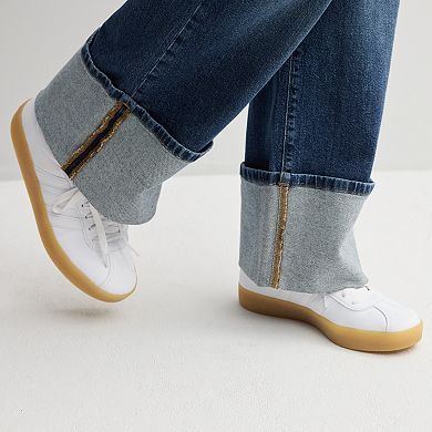 Juniors' SO® Mid Rise Curvy Baggy Cuff Jeans