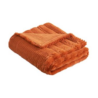 Home Soft Things Shaggy Wavy Faux Fur Throw Blanket