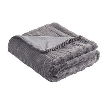 Home Soft Things Shaggy Wavy Faux Fur Throw Blanket