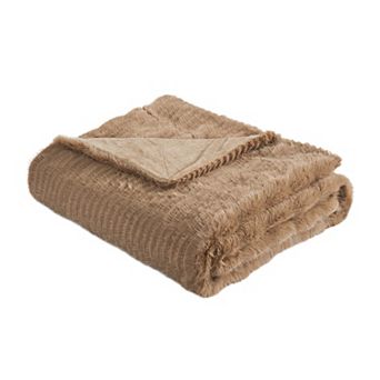 Home Soft Things Shaggy Wavy Faux Fur Throw Blanket