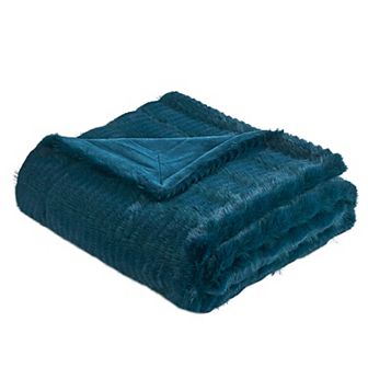 Home Soft Things Shaggy Wavy Faux Fur Throw Blanket