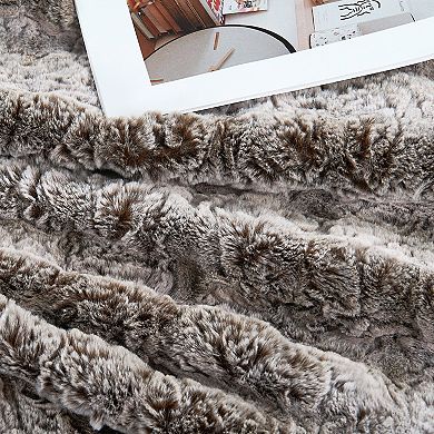 Home Soft Things Variegated Faux Fur Throw Blanket