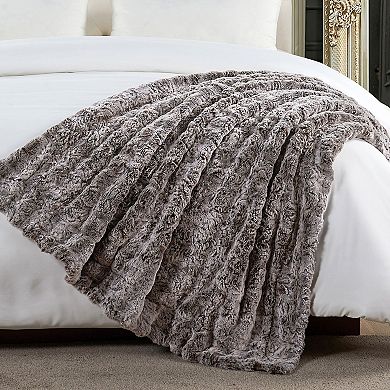 Home Soft Things Variegated Faux Fur Throw Blanket
