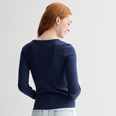 Juniors' SO® Long Sleeve Henley Top