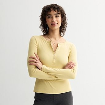 Juniors' SO® Long Sleeve Henley Top