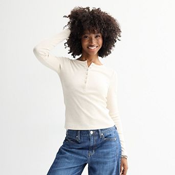 Juniors' SO® Long Sleeve Henley Top
