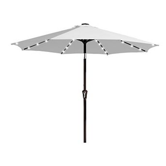 10FT Solar LED Patio Umbrella,Outdoor Table Umbrella with Tilt & Crank for Deck,Yard & Market
