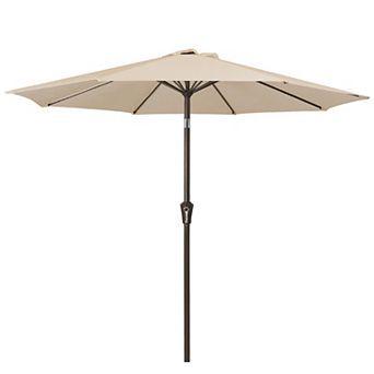10ft Peacock Blue Patio Market Umbrella with Push-button Tilt, Waterproof Canopy