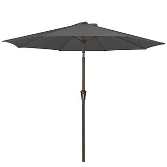 10FT Outdoor Patio Market Umbrella, 8 Sturdy Ribs, Push Button Tilt & Crank, UV & Water Protection