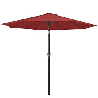 10ft Peacock Blue Patio Market Umbrella with Push-button Tilt, Waterproof Canopy