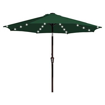 9FT Solar LED Patio Market Umbrella,Outdoor Table Umbrella with Tilt & Crank,Yard & Market