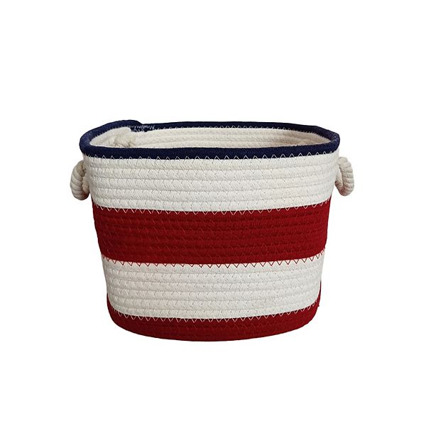 Neatly 11" Striped Rope Basket - Red