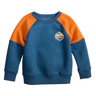 Baby & Toddler Boy Jumping Beans® Raglan Graphic Colorblock Fleece Crew Pullover