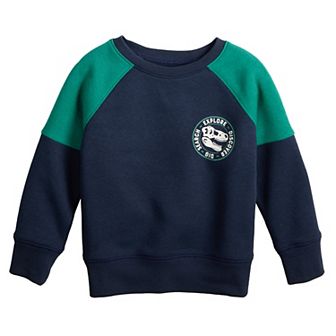 Baby & Toddler Boy Jumping Beans® Raglan Graphic Colorblock Fleece Crew Pullover