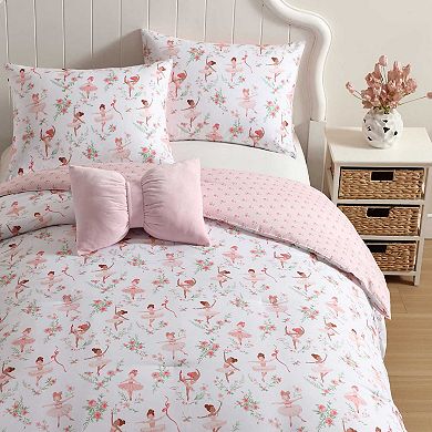Girls Laura Ashley Ballerina Divas Pink Full/Queen Comforter and Sham Set
