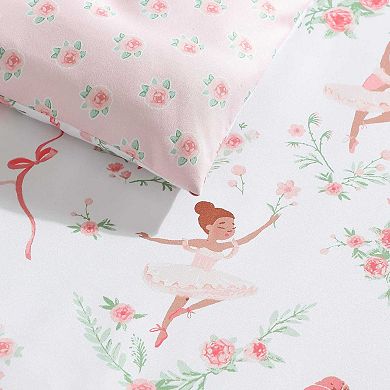 Girls Laura Ashley Ballerina Divas Pink Full/Queen Comforter and Sham Set