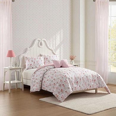 Girls Laura Ashley Ballerina Divas Pink Full/Queen Comforter and Sham Set