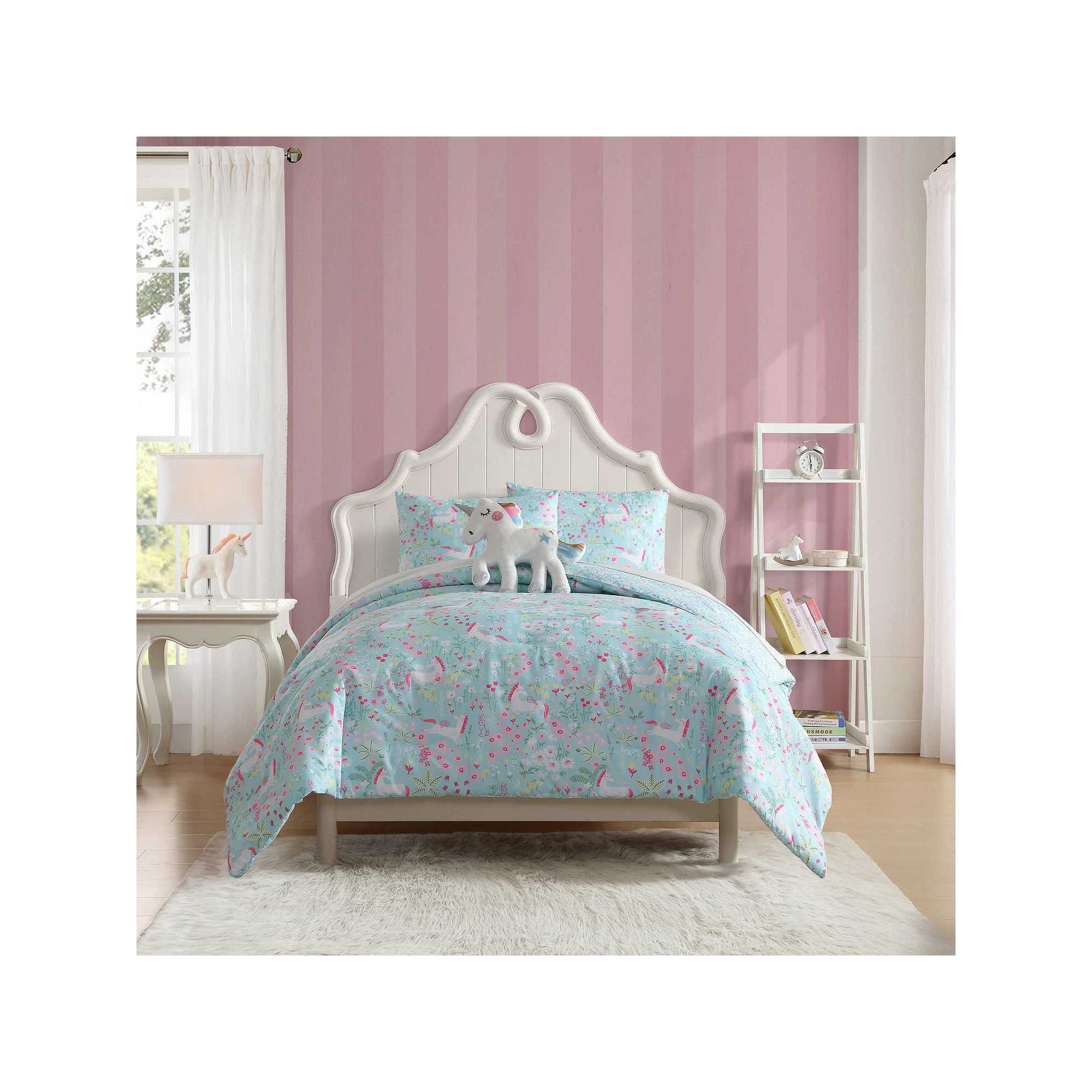 Laura Ashley Kids Magical Unicorns Bright Blue Comforter Sham Set
