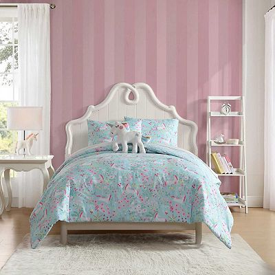侑子♡おすそ分けセット♡cottonmelody様♡和柄♡ パープル系♡ Laura Ashley Kids Magical Unicorns Bright Blue Comforter Sham Set