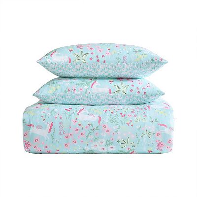 Laura Ashley Kids Magical Unicorns Bright Blue Comforter Sham Set
